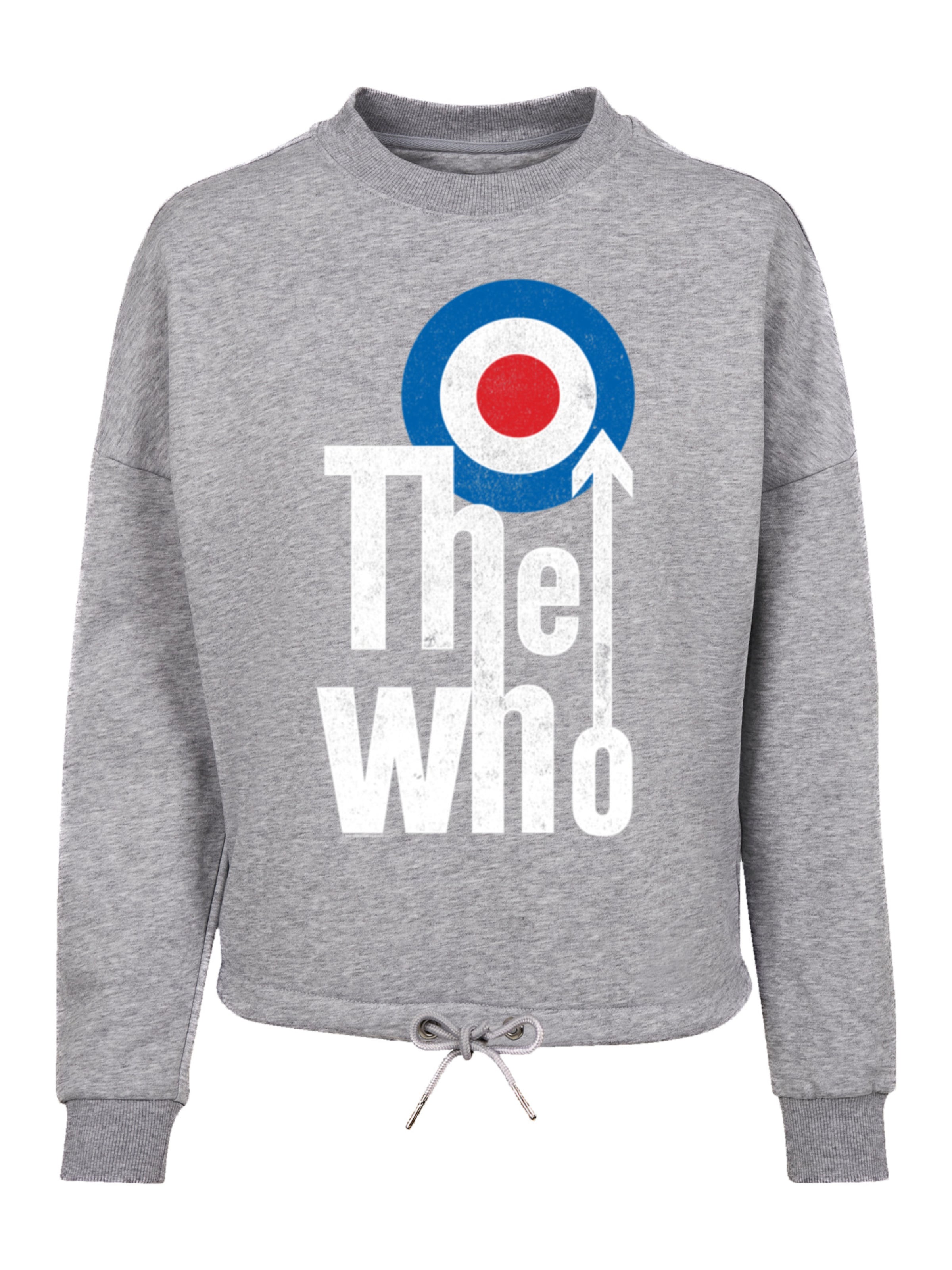 F4NT4STIC Sweatshirt 'The Who Rock Band' in Grijs: voorkant