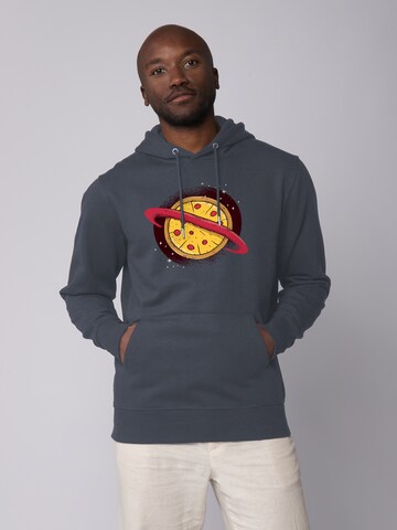 Sweat-shirt 'Pizza Planet' Watapparel en gris : devant