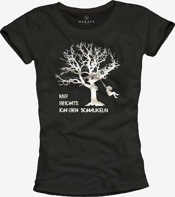 MAKAYA Shirt 'Schaukeln' in Black: front