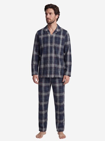 SEIDENSTICKER Pyjama lang 'Classic Flannel' in Blauw
