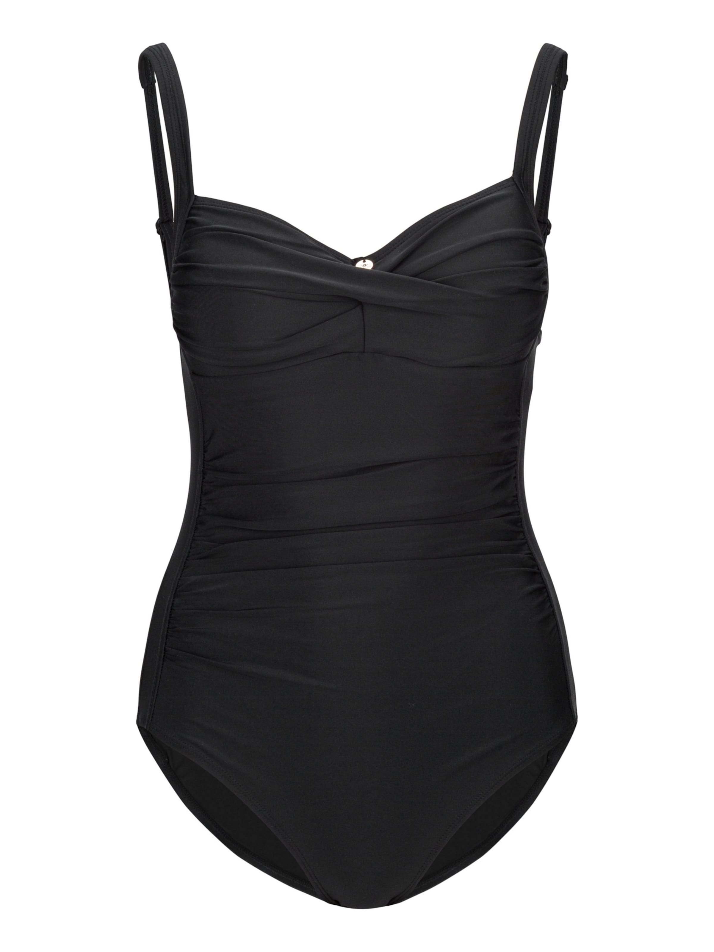 19V69 ITALIA Minimiser Swimsuit 'Luana' in Black: front