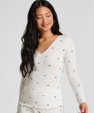 Chemise de nuit Hunkemöller en blanc : devant