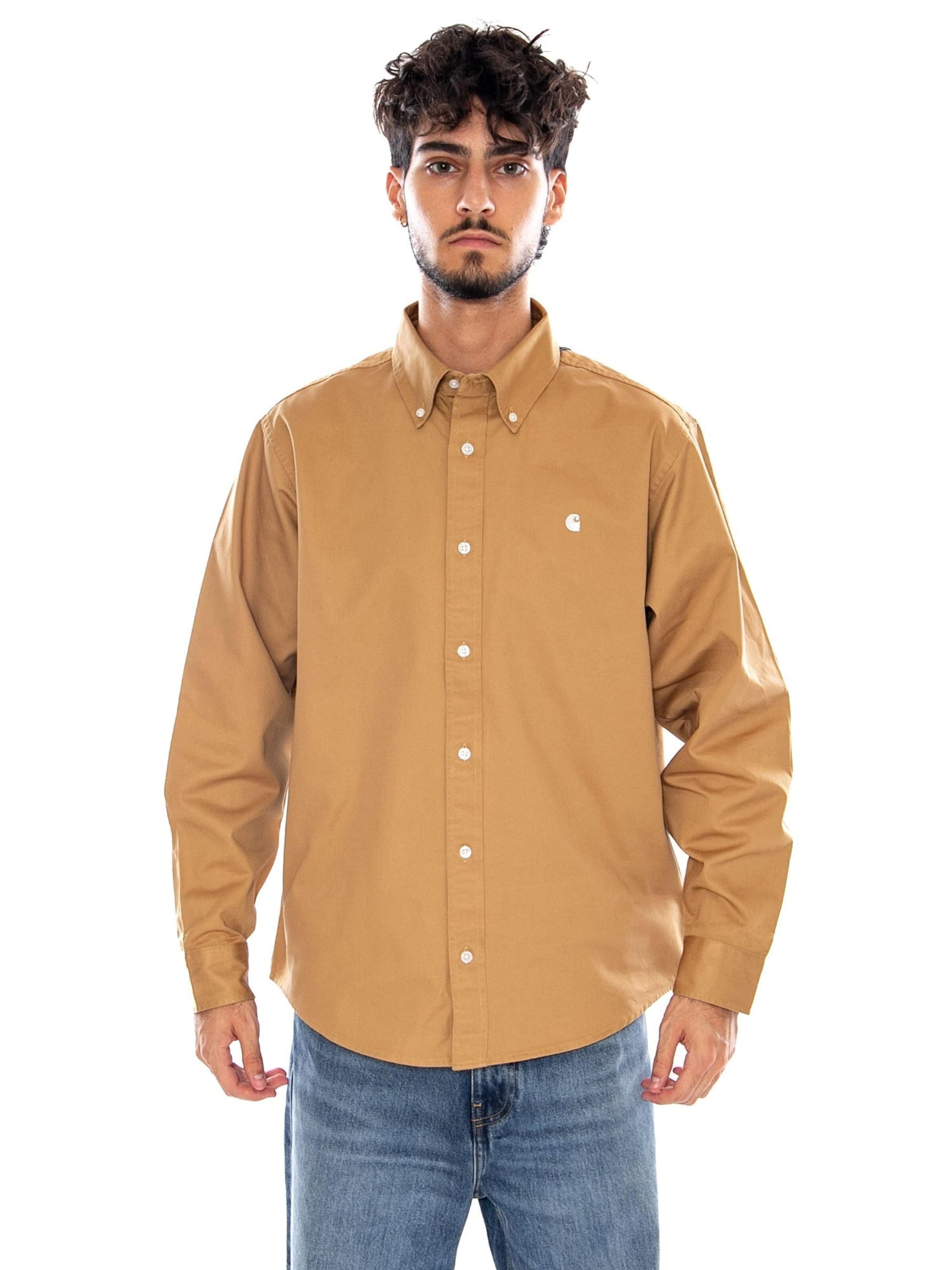 Comfort fit Camicia 'L/S OG MADISON SHIRT WIP DUSTY H' di Carhartt WIP in marrone: frontale