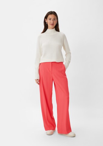 Wide Leg Pantalon à plis comma casual identity en rouge : devant