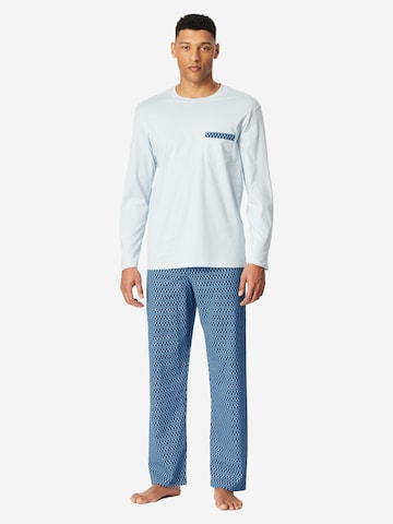 Pyjama long 'Comfort Nightwear' SCHIESSER en bleu : devant