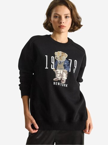 Bianco LucciSweater majica - crna boja: prednji dio