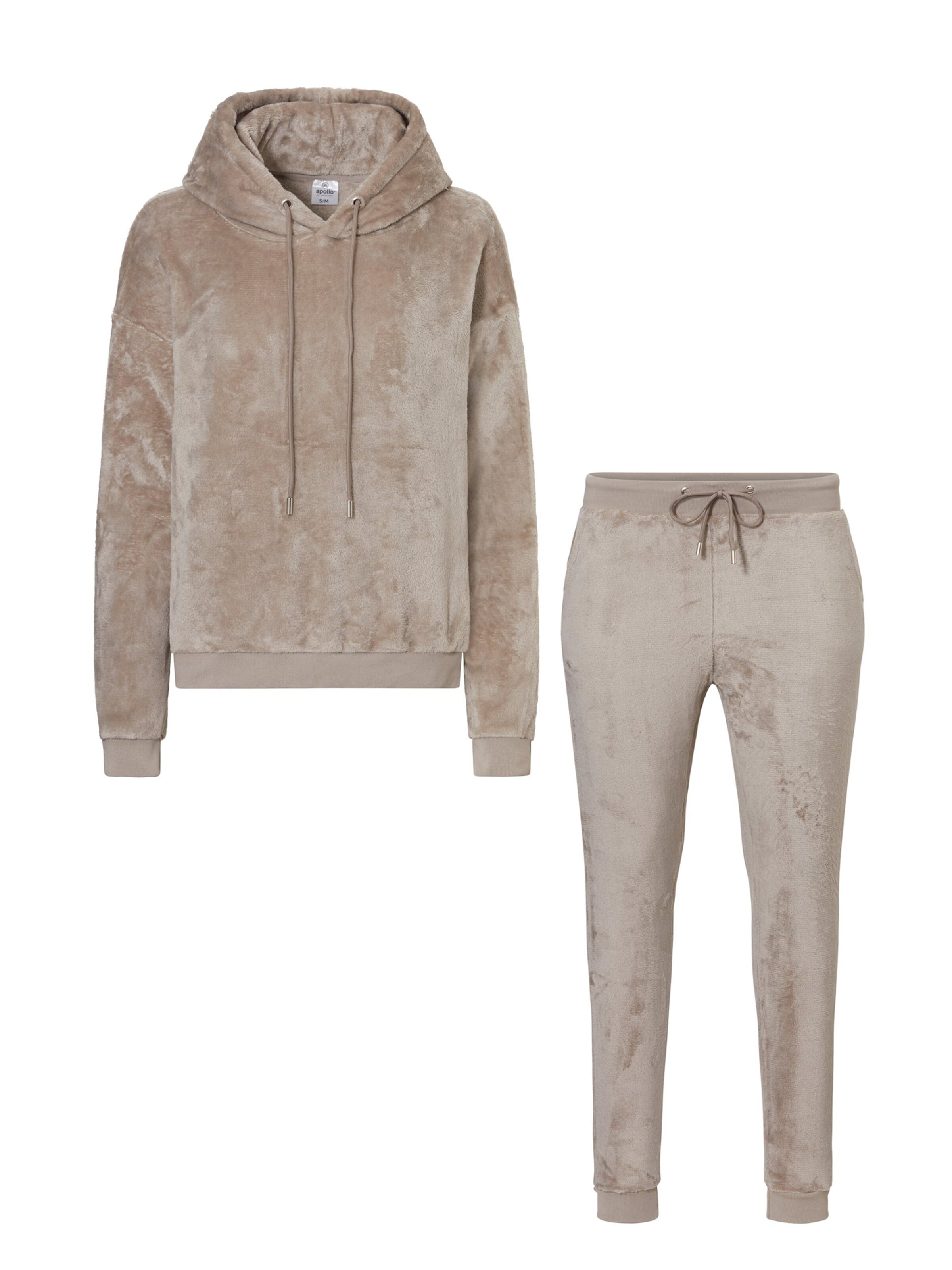 Apollo Sweat suit 'Huispak Loungewear Fleece Incl Capuchon' in Brown: front