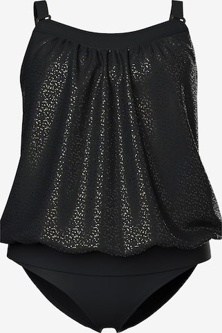 Ulla Popken Bustier Tankini värissä musta: etupuoli