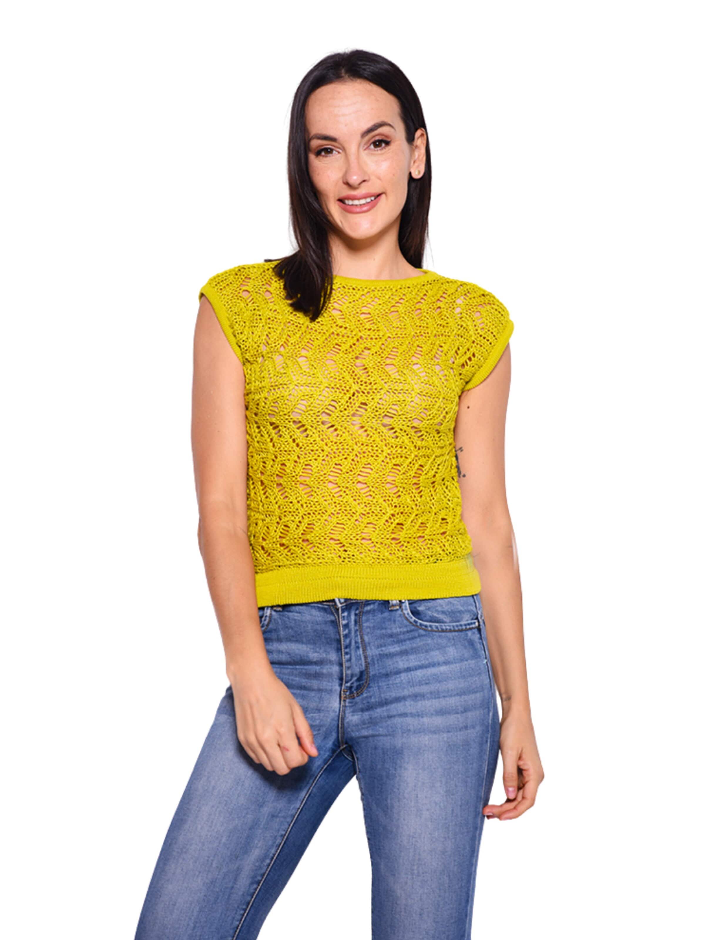 Süel knitwear - Top de punto 'Narcissus' en verde