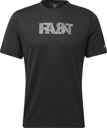 Reebok T-Shirt 'Essentials Run Fast' in Schwarz: predná strana