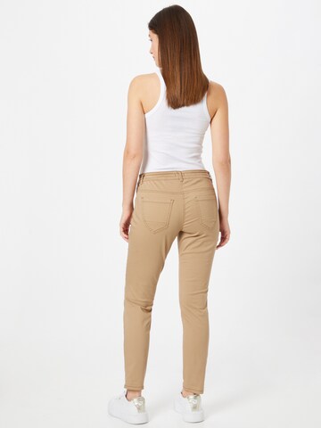 Coupe slim Pantalon TOM TAILOR en marron