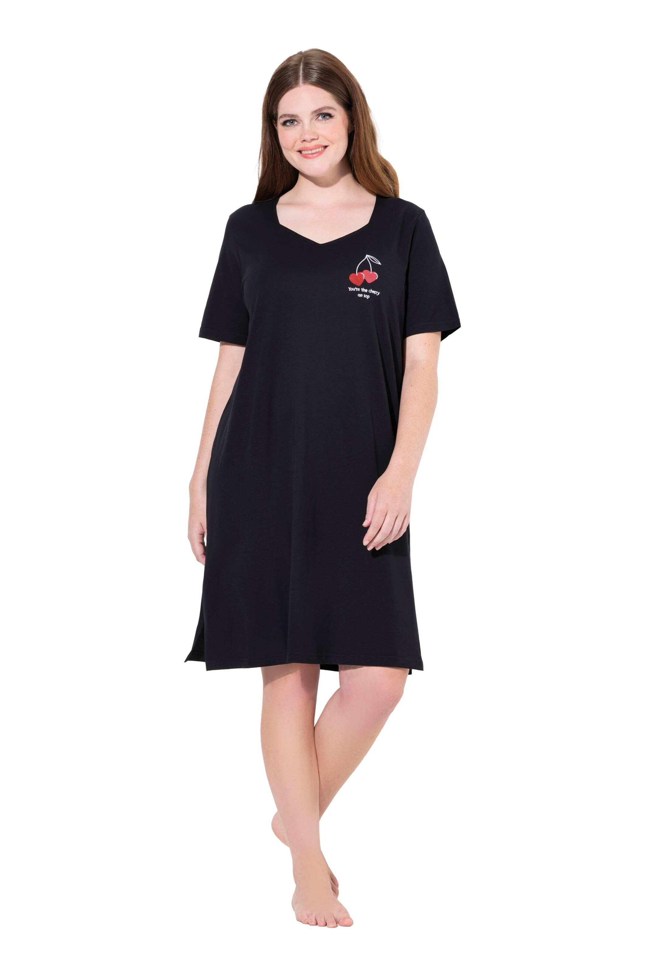 Ulla Popken Nightgown in Black: front