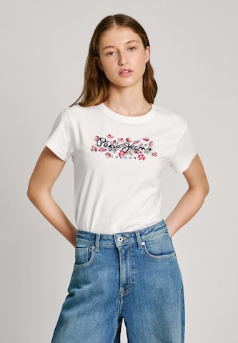 Pepe Jeans T-shirt 'Ginny' i vit: framsida