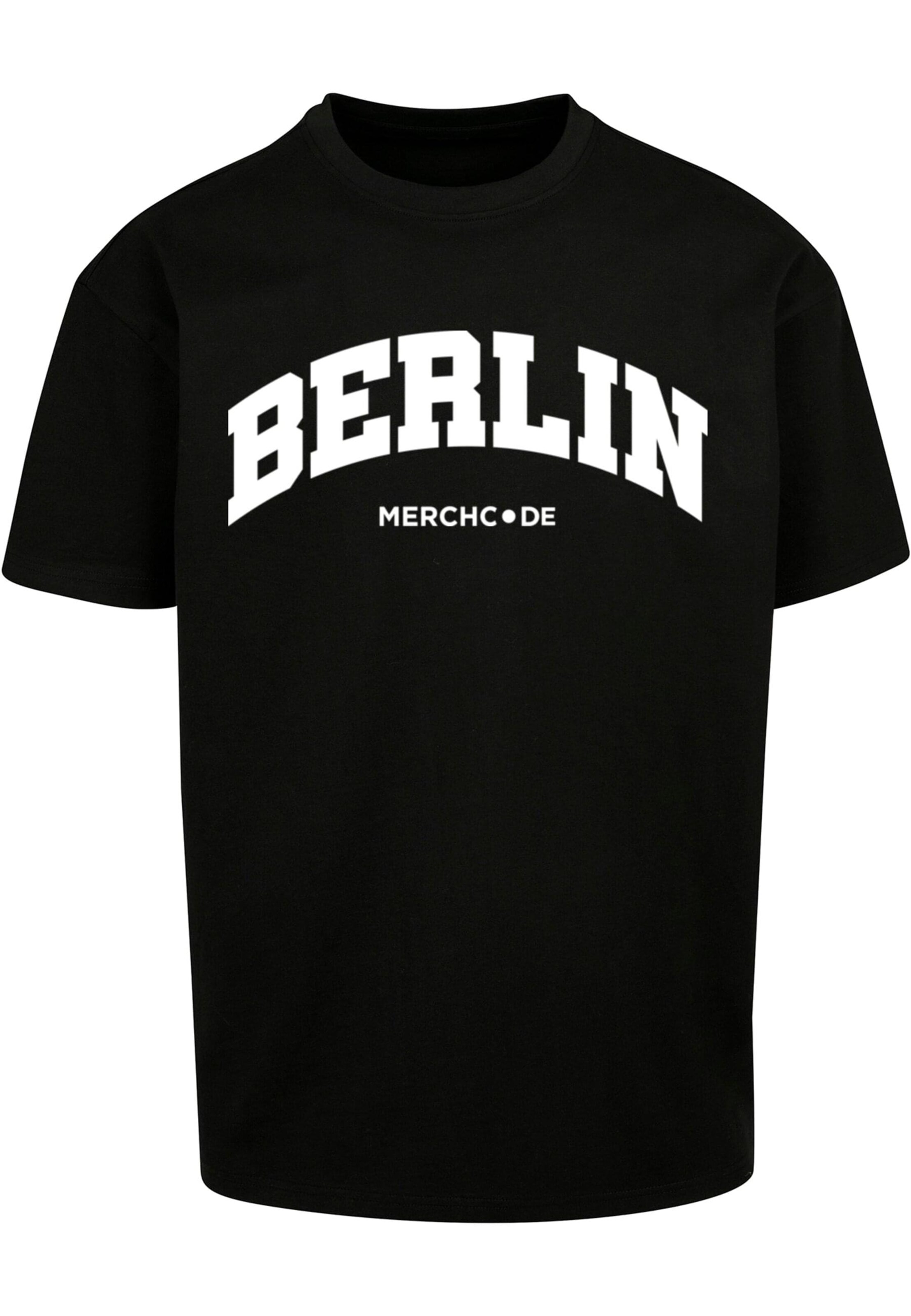 Merchcode Shirt 'Berlin' in Zwart: voorkant