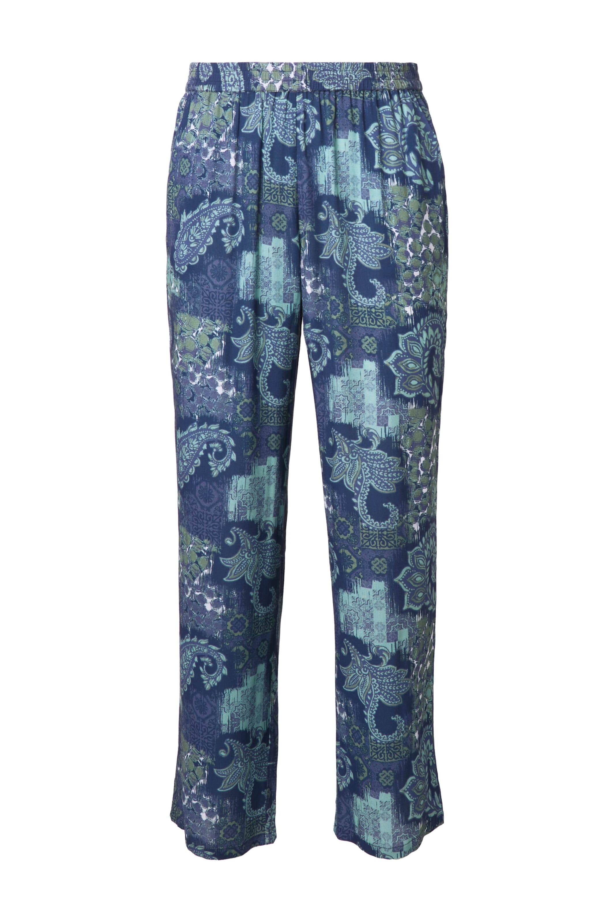 Ulla Popken Wide Leg Hose in Blau: Vorderseite