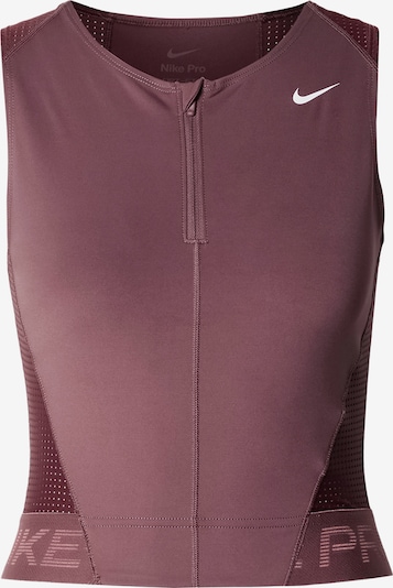 NIKE Sportski top u ciklama / burgund / bijela, Pregled proizvoda