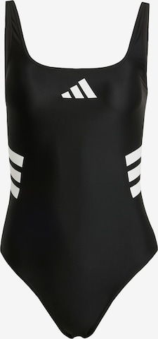 juoda ADIDAS PERFORMANCE Biustjė Sportinis maudymosi kostiumėlis '3-Stripes U-back': priekis