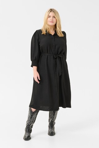Robe-chemise 'Ellinor' KAFFE CURVE en noir : devant