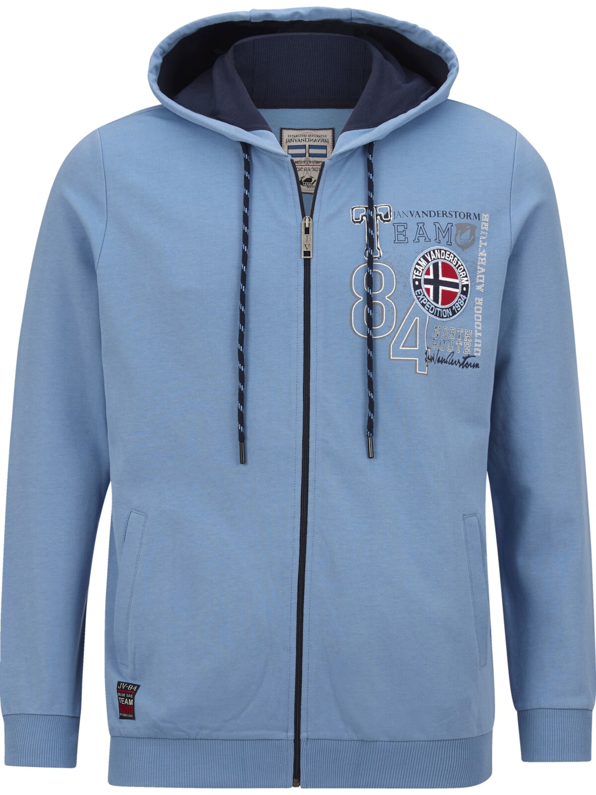 Jan Vanderstorm Sweatjacke ' Holvast ' in Blau: Vorderseite