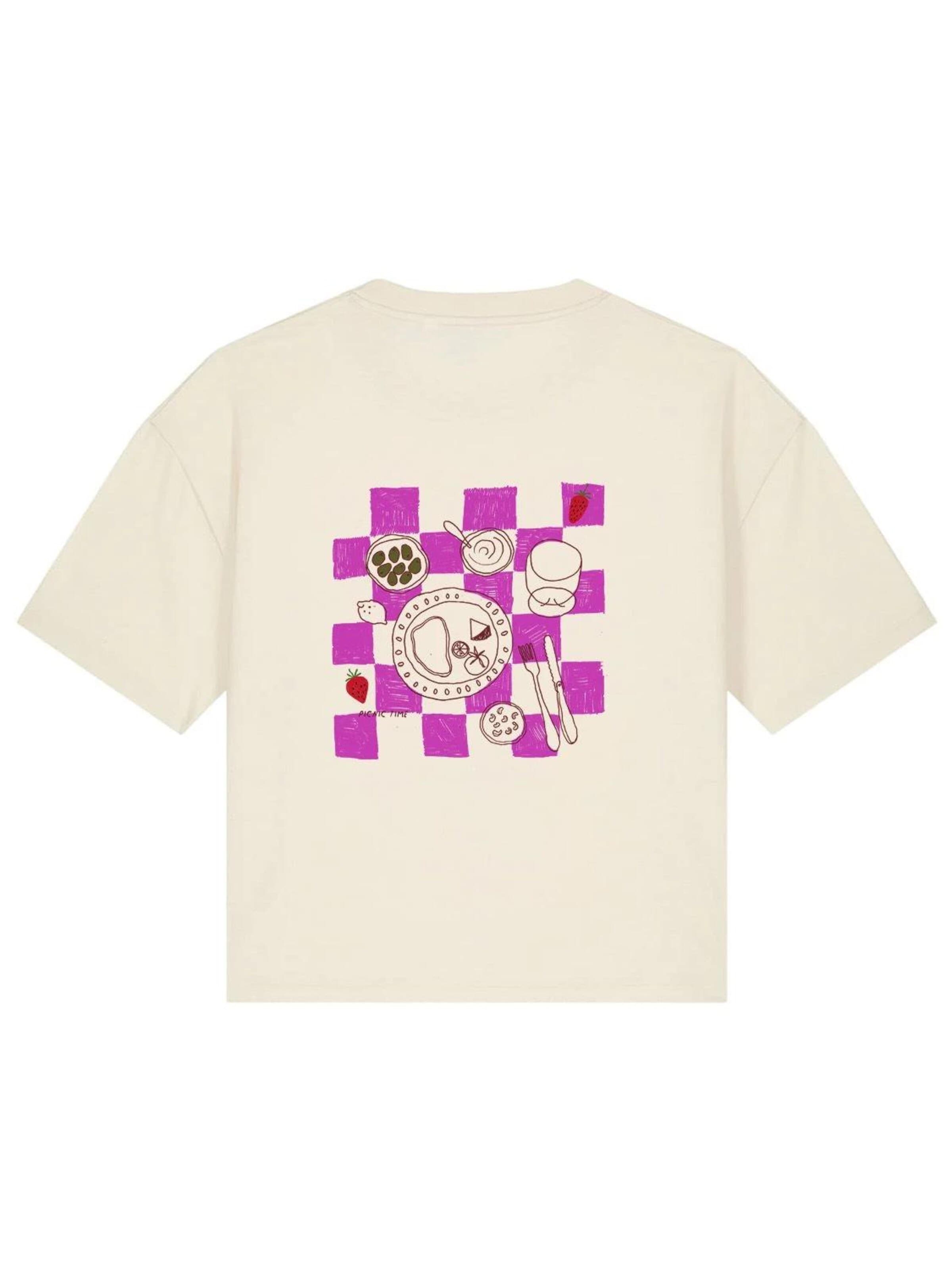 Kultgut Shirt 'Picnic' in White: front