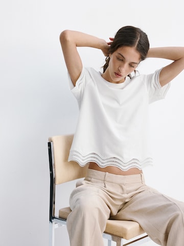 Tricou 'Ona' de la MANGO pe alb: față