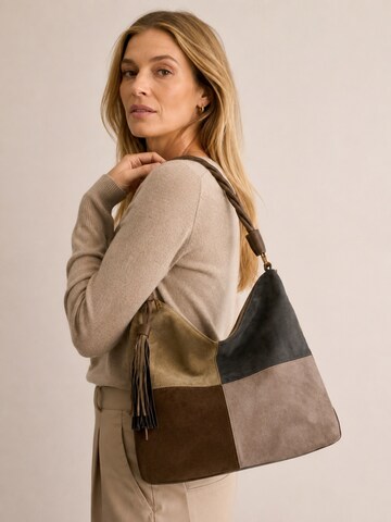 COLLEZIONE ALESSANDRO Shoulder Bag 'Patchwork' in Grey
