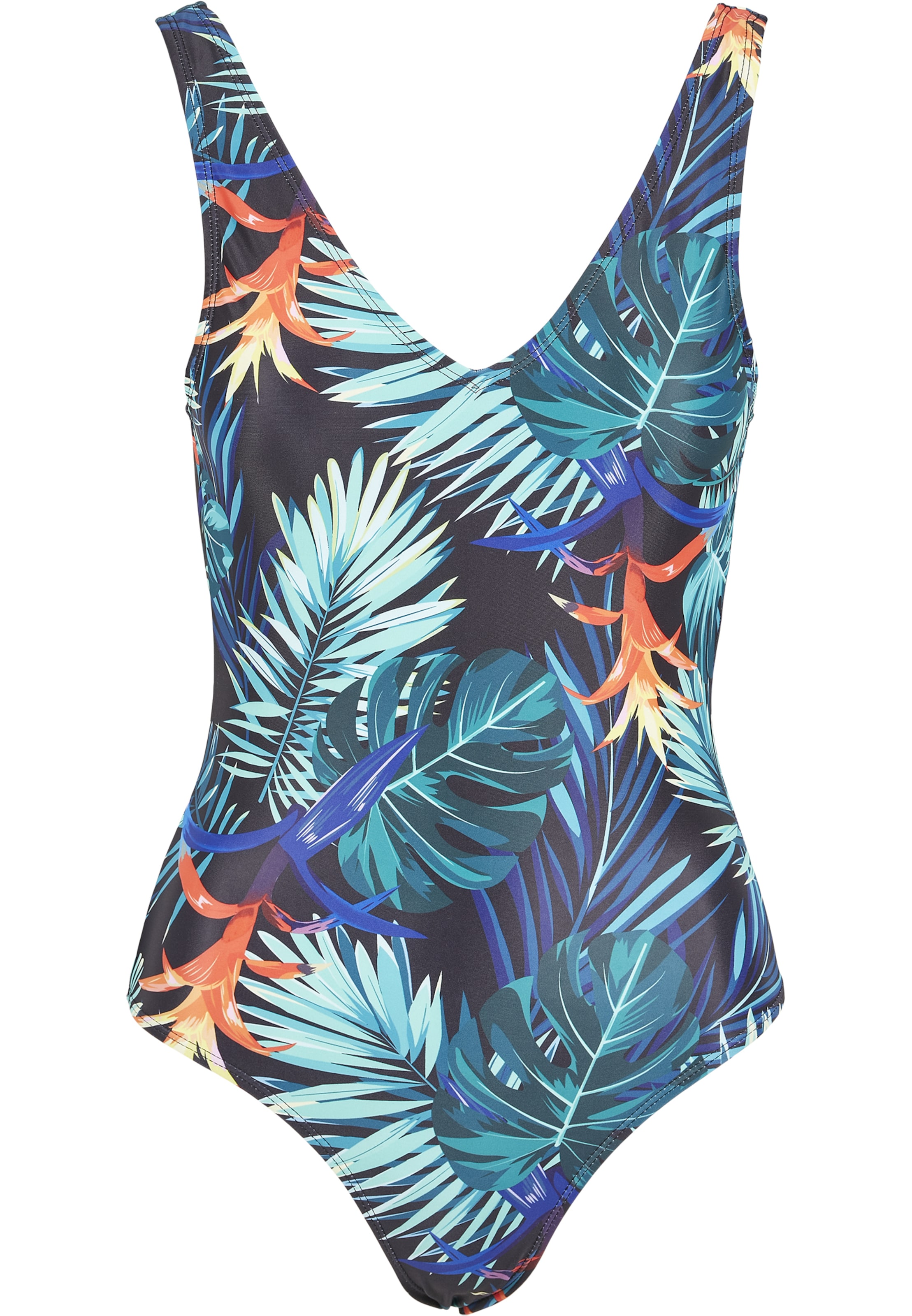 Urban Classics Сутиен с триъгълни чашки Бански костюм в синьо: отпред