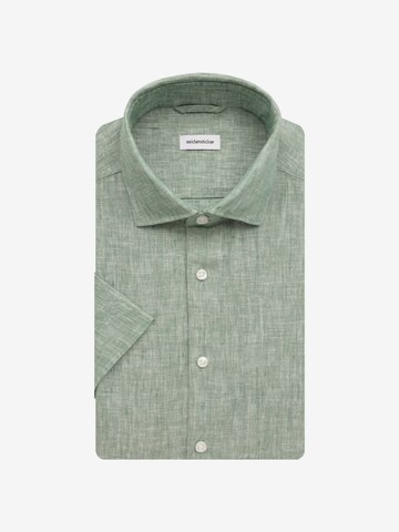 Coupe regular Chemise business 'SMART LINEN' SEIDENSTICKER en vert