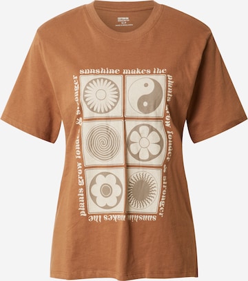 T-shirt Cotton On en marron : devant