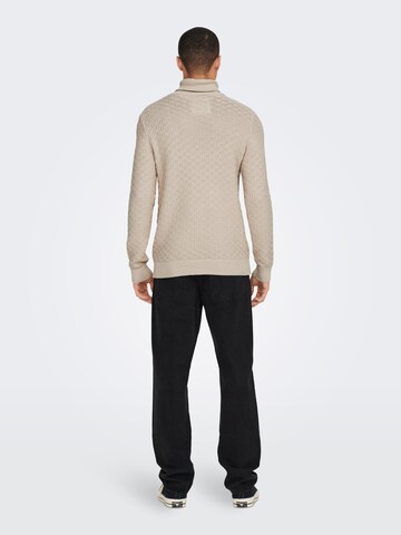 Only & Sons - Pullover 'Kay' em bege