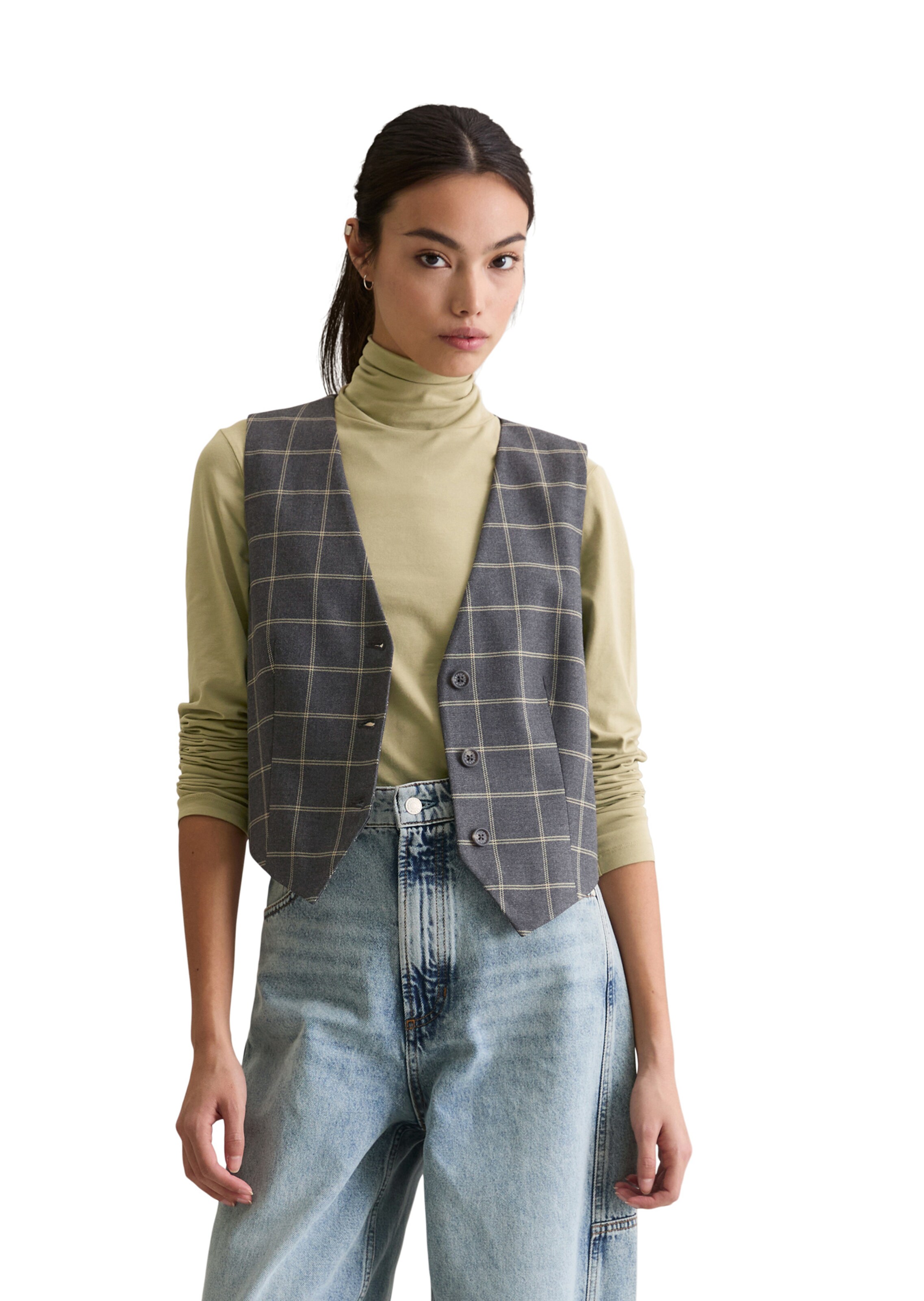 Marc O'Polo DENIM Bodywarmer in Grijs: voorkant