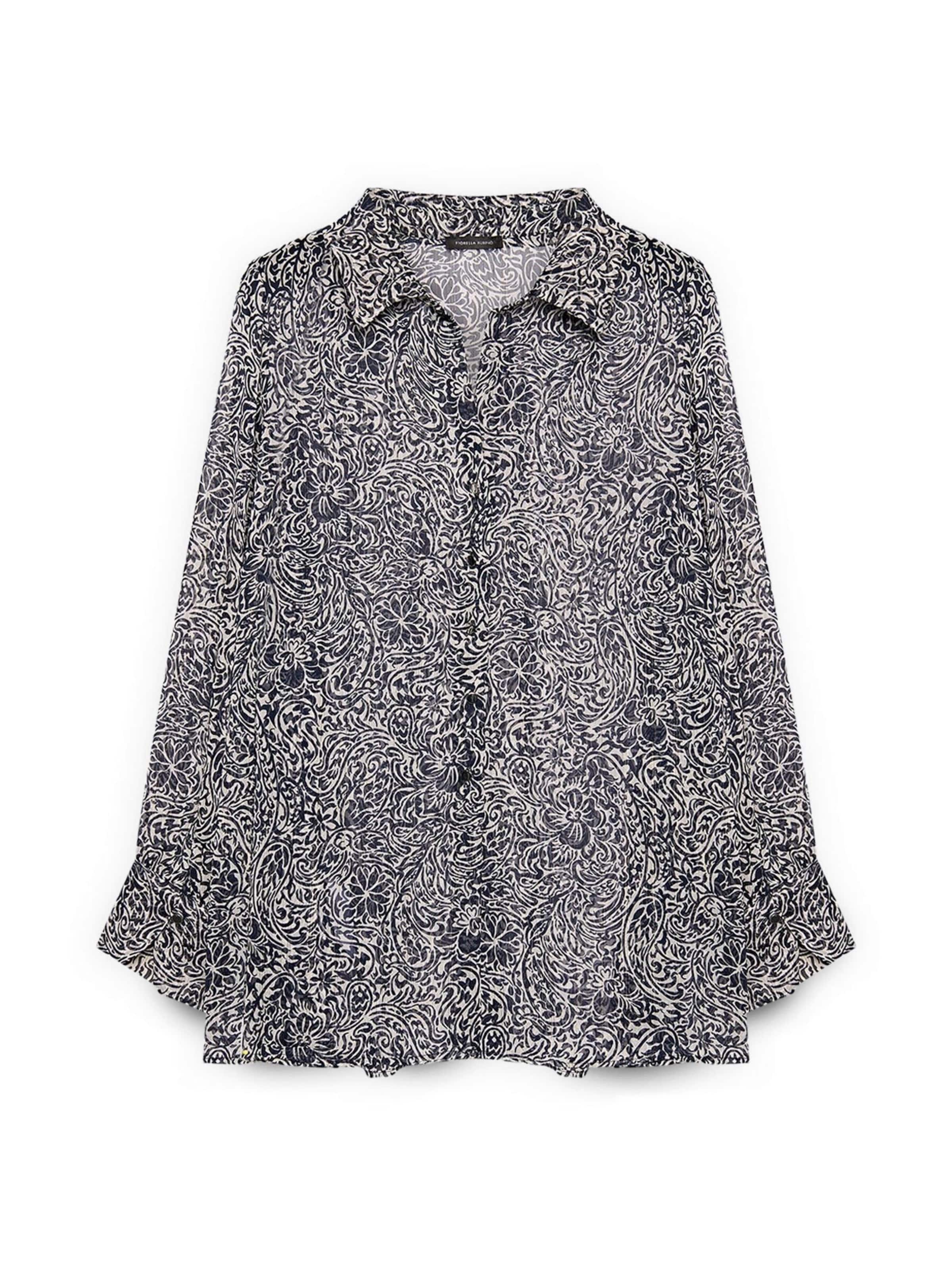 Camicia da donna di Fiorella Rubino in blu: frontale