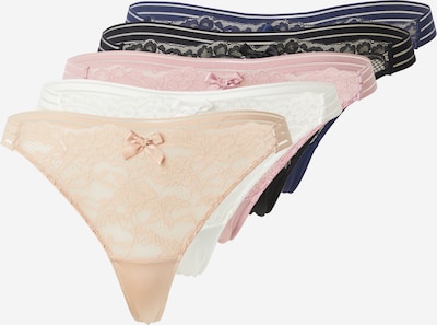 Hunkemöller Stringit 'Sully' värissä beige / laivastonsininen / roosa / musta / valkoinen, Tuotenäkymä