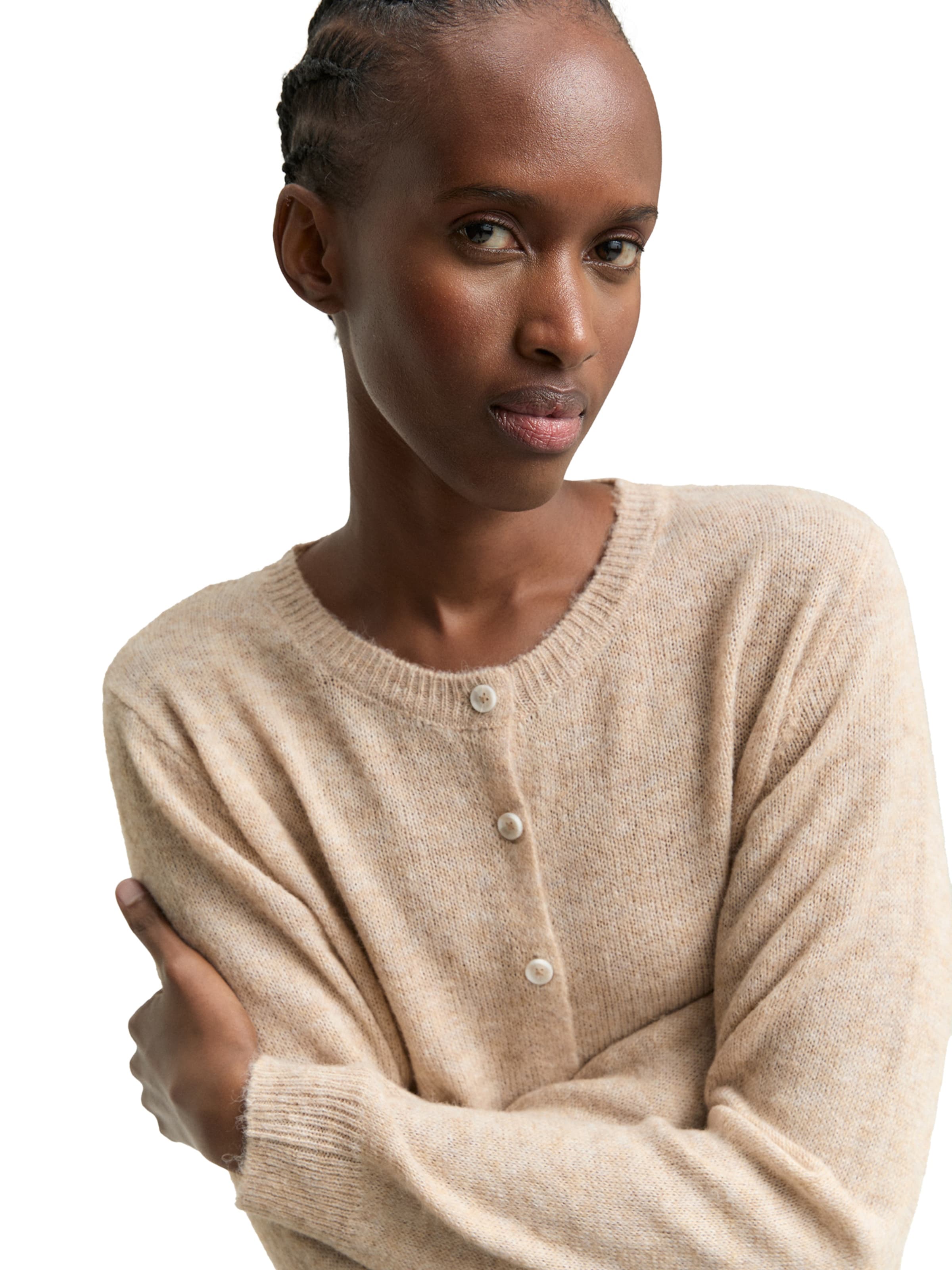 TOM TAILOR DENIM Вязаная кофта в Бежевый