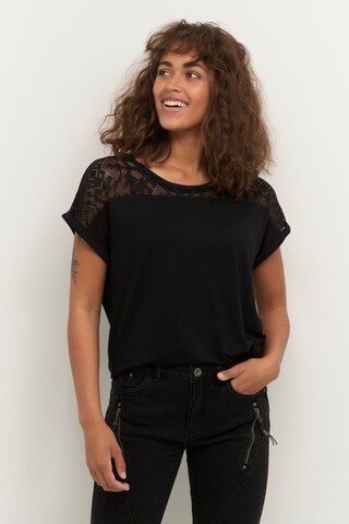 Cream Shirt in Black: front