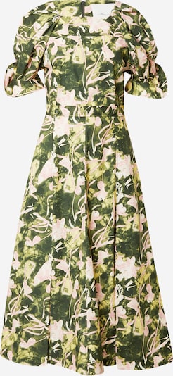 3.1 Phillip Lim Robe 'COLLAPSED' en sable / vert pastel / vert foncé / rose pastel, Vue avec produit