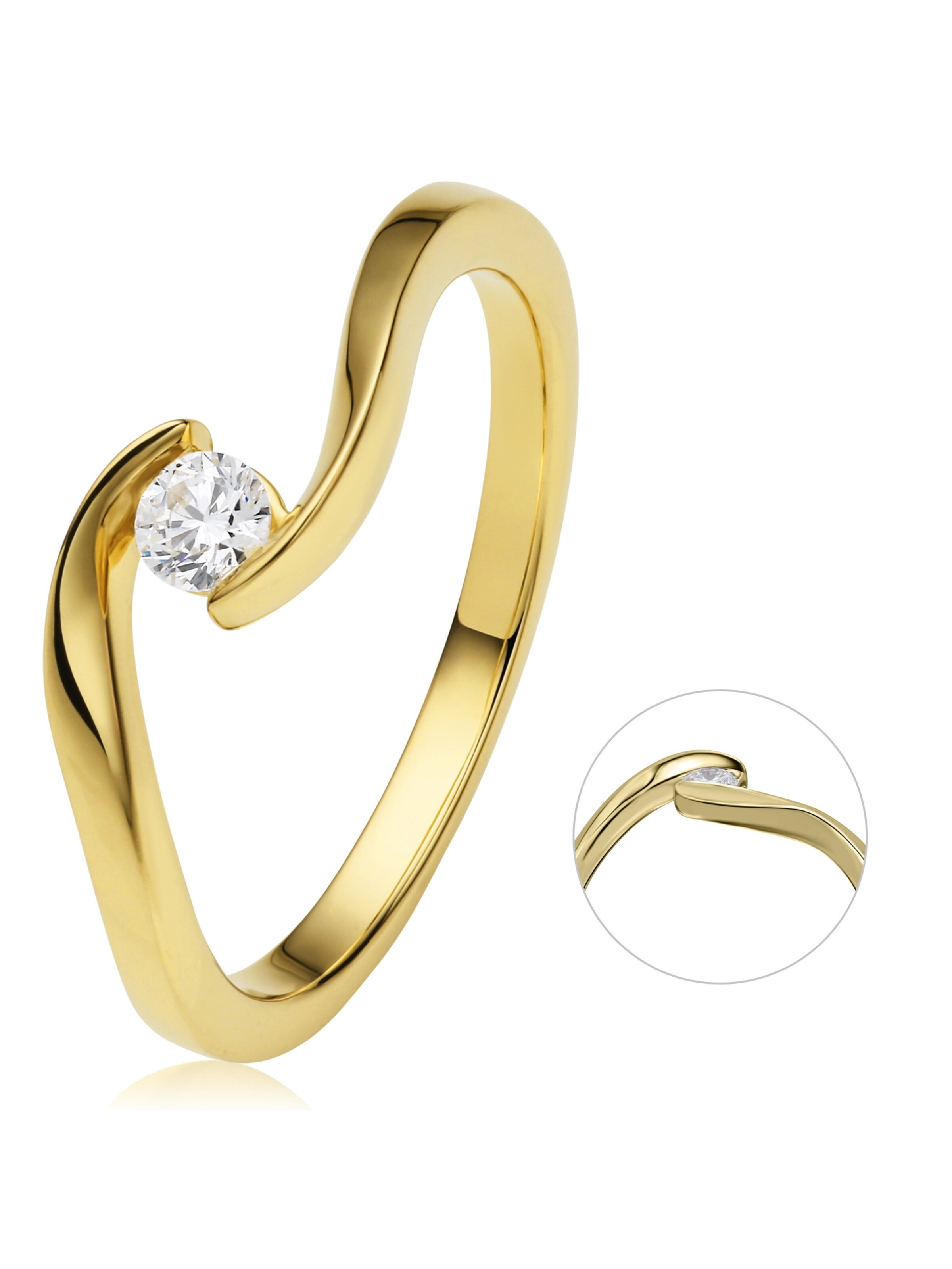 ONE ELEMENT Ring 'Spannfassung' in Gold