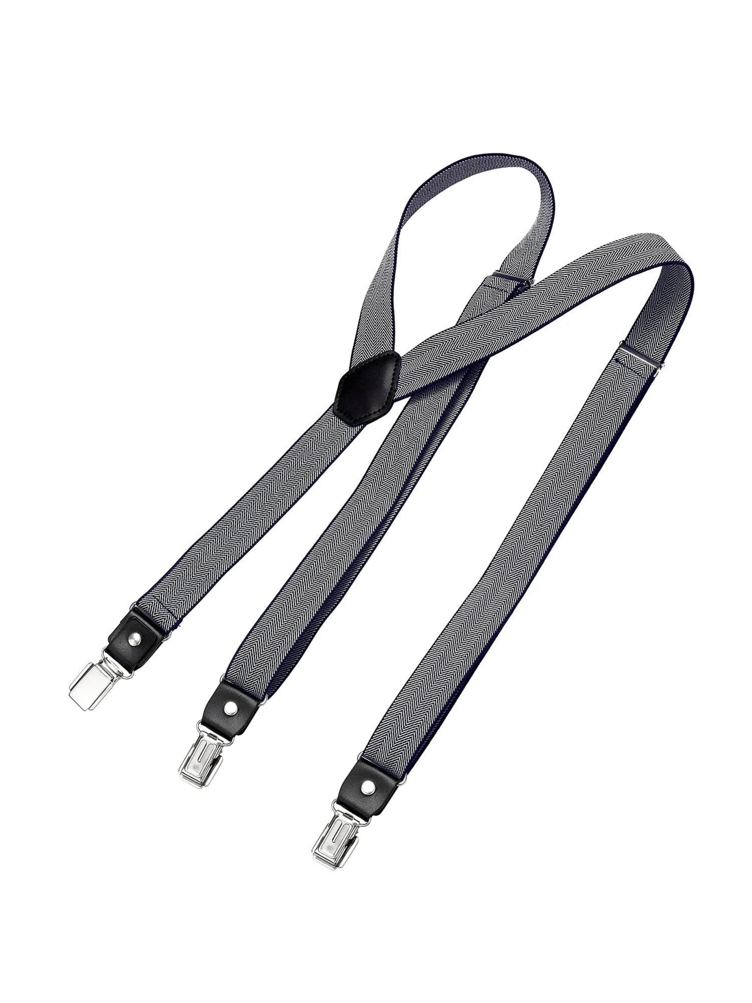 DonDon Hosenträger 'DonDon Hosenträger Herren schmal 2,5 cm gestreift blau rot Starke Clips für Anzug Jeans Chino'‌‌ in XS-XL in blaumeliert, Produktansicht