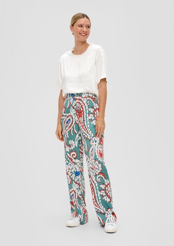 s.Oliver Wide leg Pleat-front trousers in Green