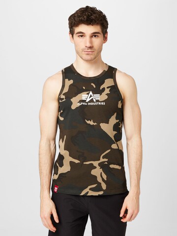 T-Shirt ALPHA INDUSTRIES en vert : devant