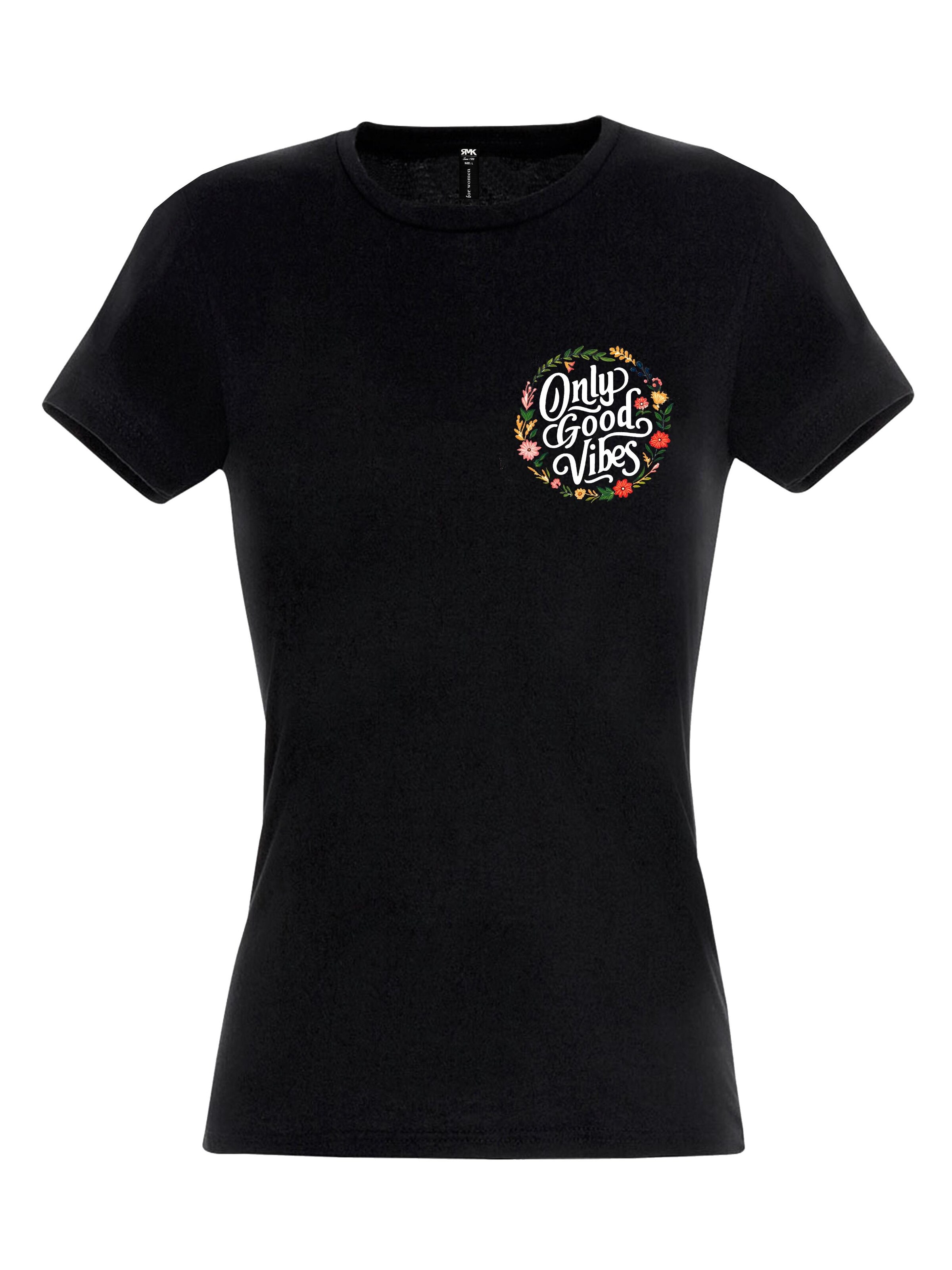 RMK Shirt 'Good Vibes Only'‌‌‌‌‌‌‌ in Schwarz: Vorderseite