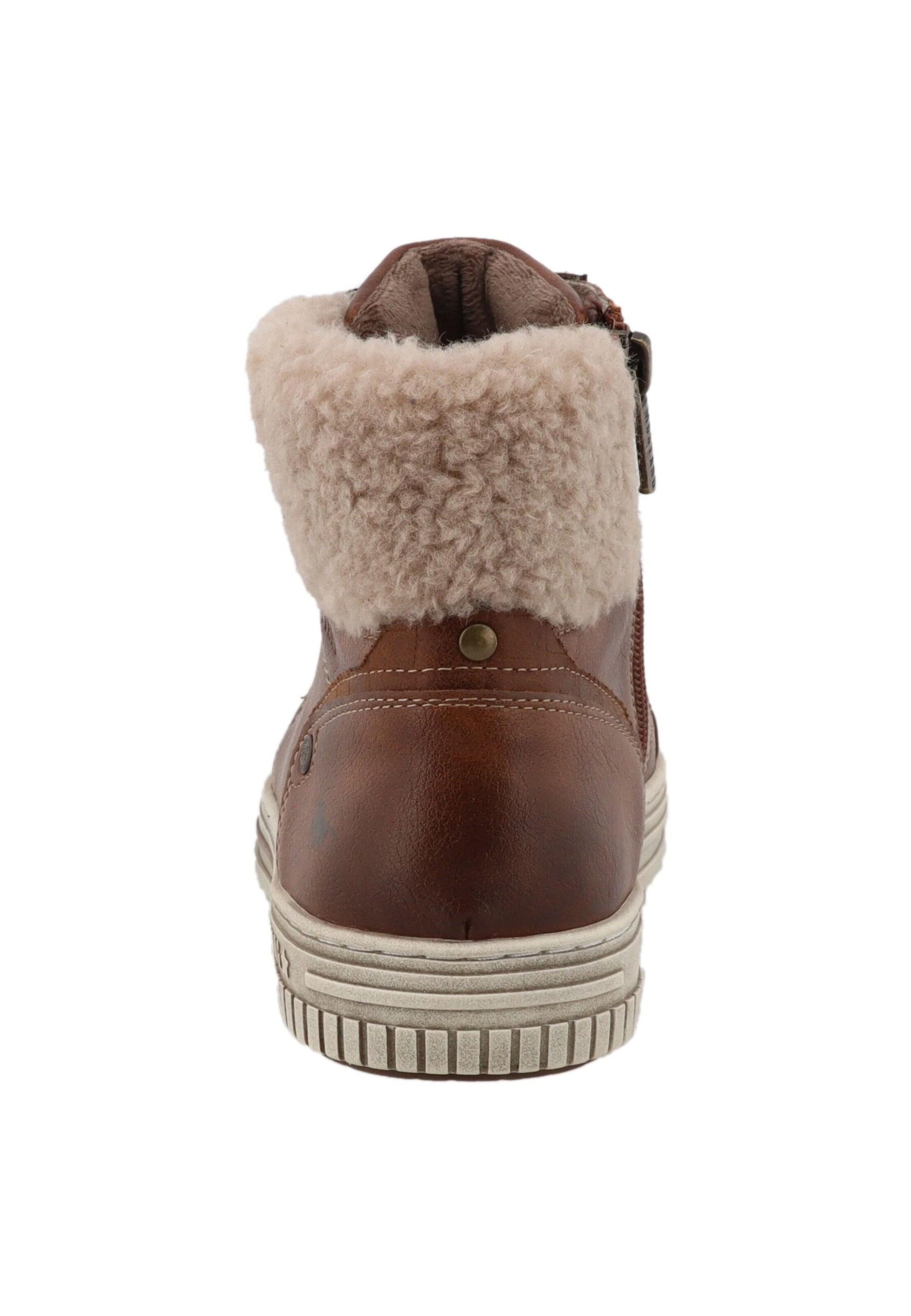 MUSTANG Šnurovacie členkové čižmy 'Janique' - Hnedá