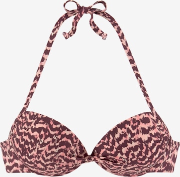 LASCANA Push-up Bikini Top in Pink: front