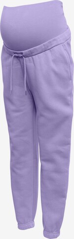 Effilé Pantalon 'CHILLI' Pieces Maternity en violet : devant