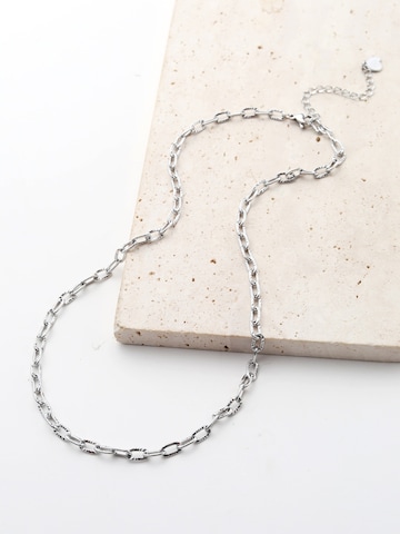 Hey Happiness Ketting 'Textured Link' in Zilver