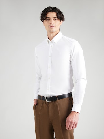 BOSS Slim fit Πουκάμισο 'ROAN' σε λευκό: μπροστά