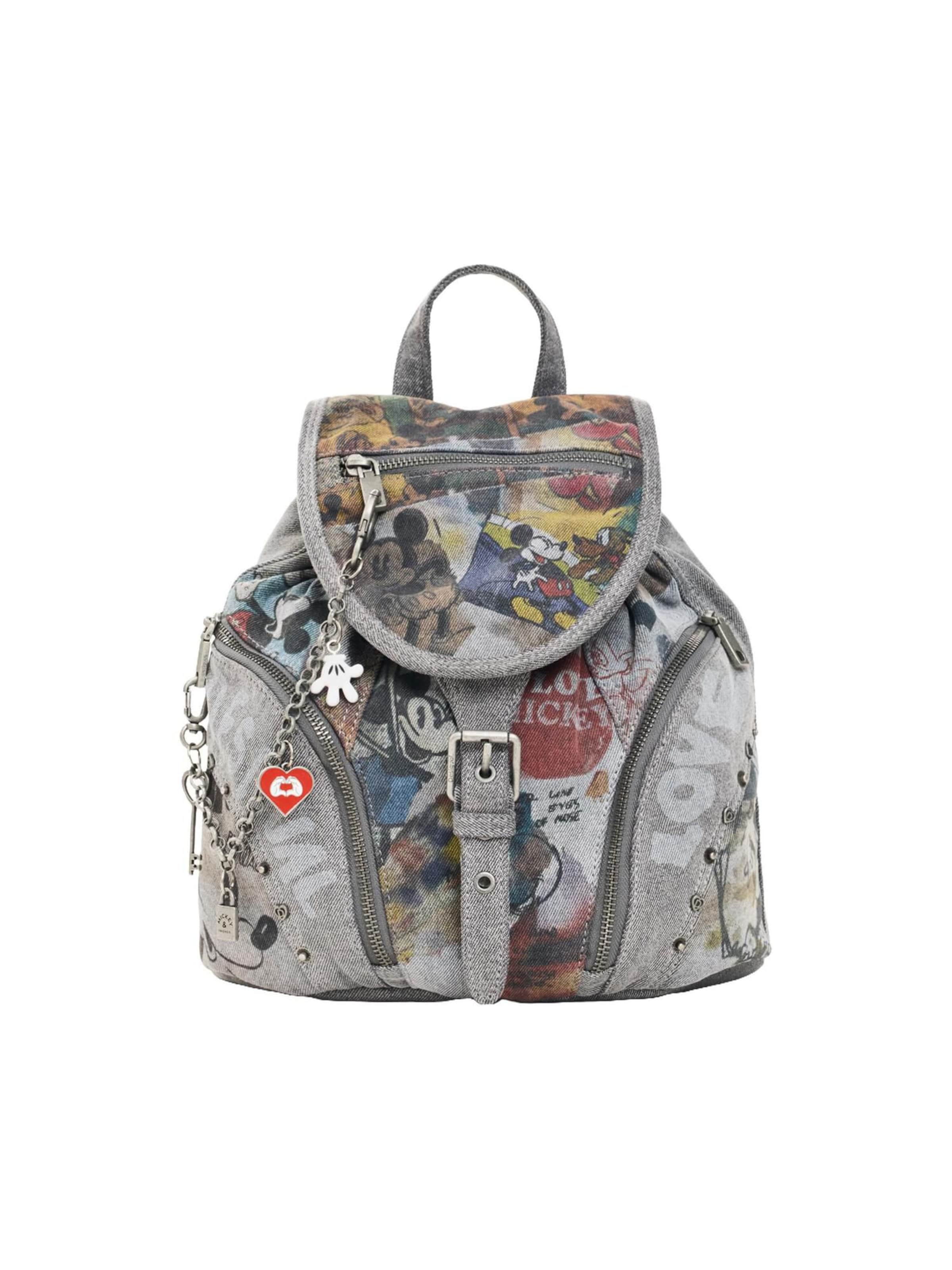 Sac à dos Desigual en gris : devant