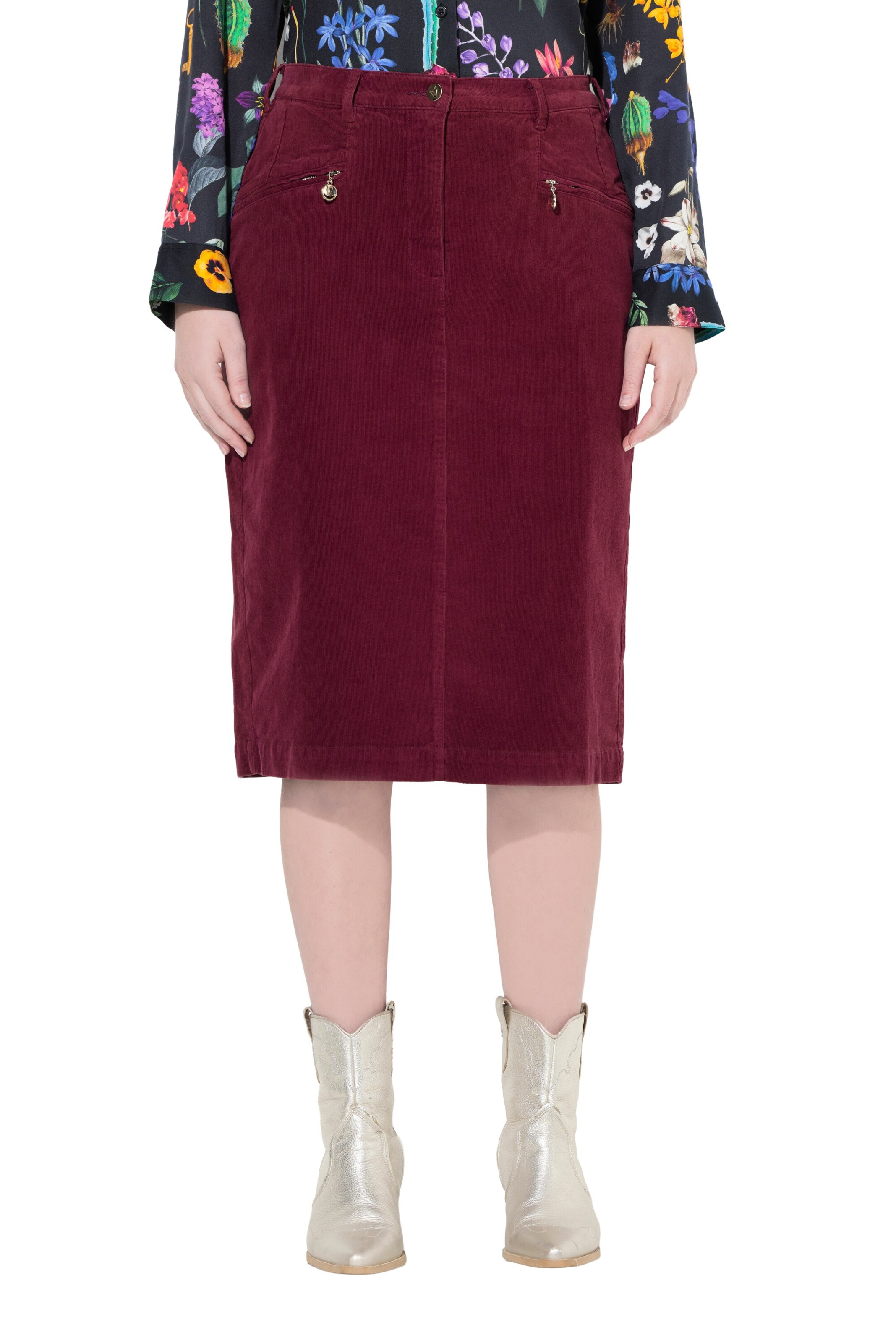 Ulla Popken Rok in Rood: voorkant