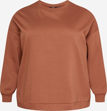 Vero Moda Curve Sweatshirt in Brown: front