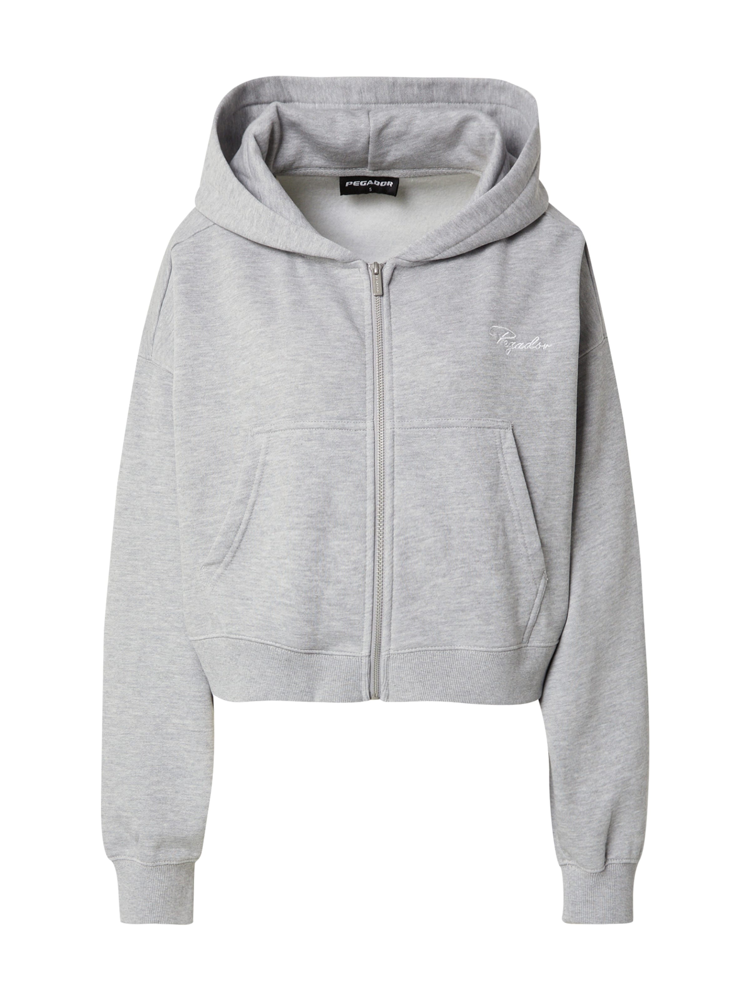 Giacca di felpa 'DENI' di Pegador in grigio: frontale